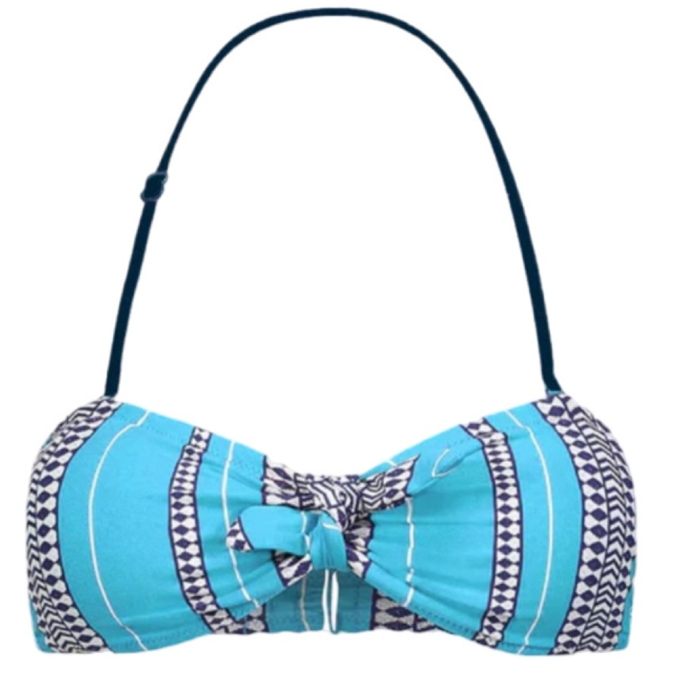 NWT Lemlem Luchia Blue Bandeau Bikini Top